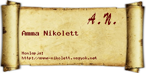 Amma Nikolett névjegykártya